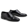 Black Grained Leather Captoe Oxford Dress Shoes Bella