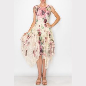 Floral Print Dress: Garden Party Romantic Printed Lace