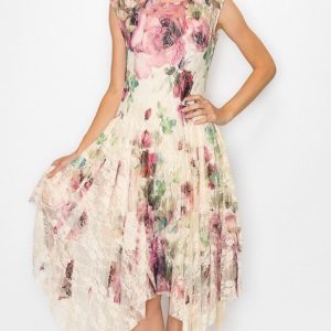 Floral Print Dress: Garden Party Romantic Printed Lace