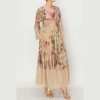 Floral Vintage Lace Dress: Romantic Cottagecore Deepv Maxi